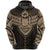 Fijian Tribal Tapa Zip up Hoodie Gold Unisex Gold - Polynesian Pride