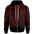 Fiji Zip Hoodie Red Color Cross Style Unisex Black - Polynesian Pride