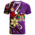 Fiji T Shirt Tribal Flower With Special Turtles Purple Color Unisex purple - Polynesian Pride