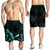 Tokelau Polynesian Men's Shorts - Turtle With Blooming Hibiscus Turquoise - Polynesian Pride