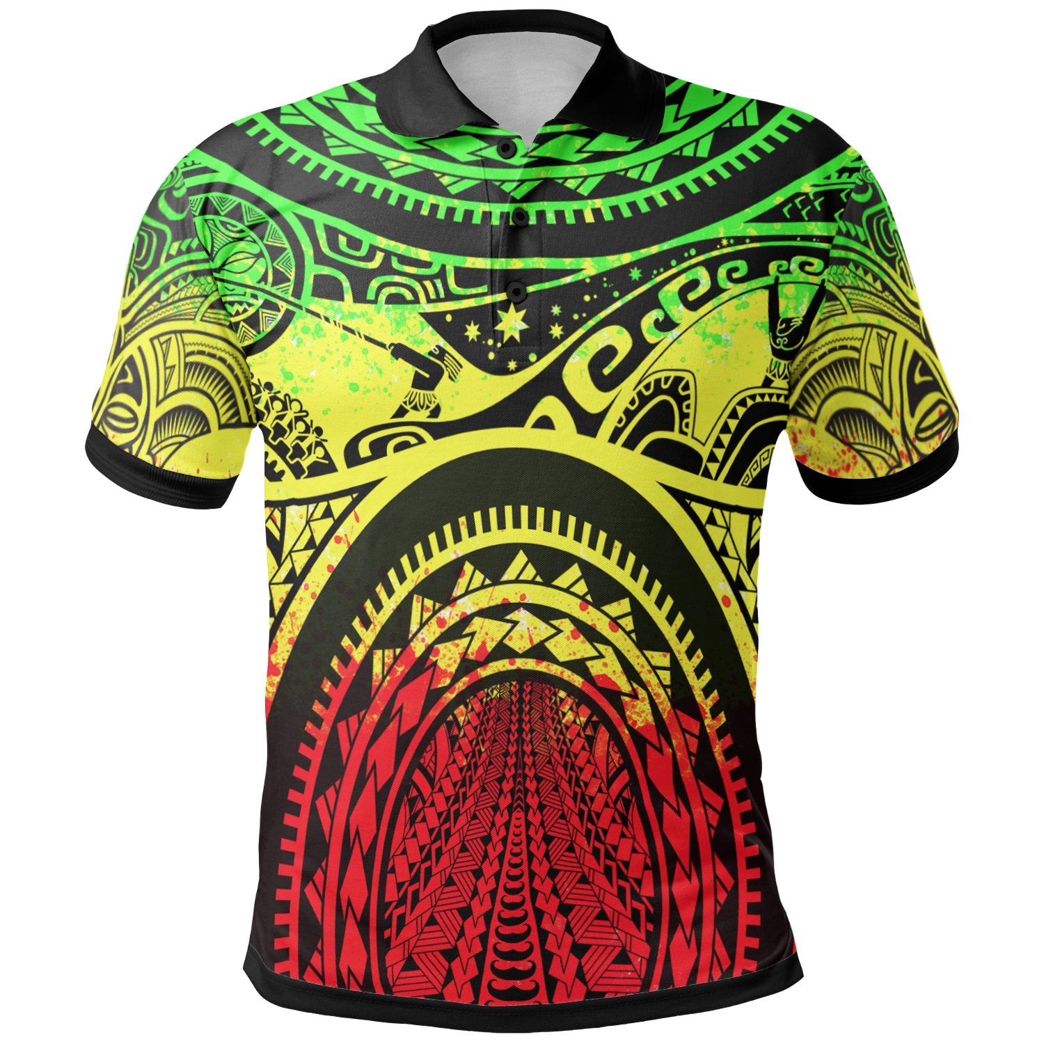 Polo Shirt Polynesian Patterns Maui Tattoo (Reggae) Unisex Reggae - Polynesian Pride