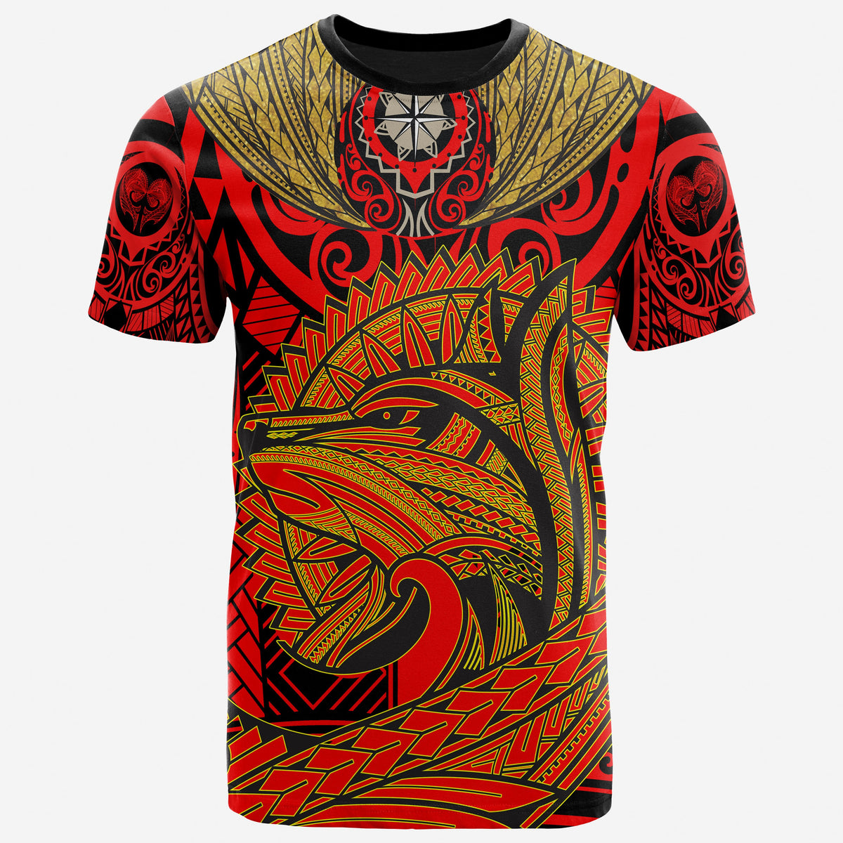 Polynesian T Shirt Polynesian Wolf Patterns Unisex Red - Polynesian Pride