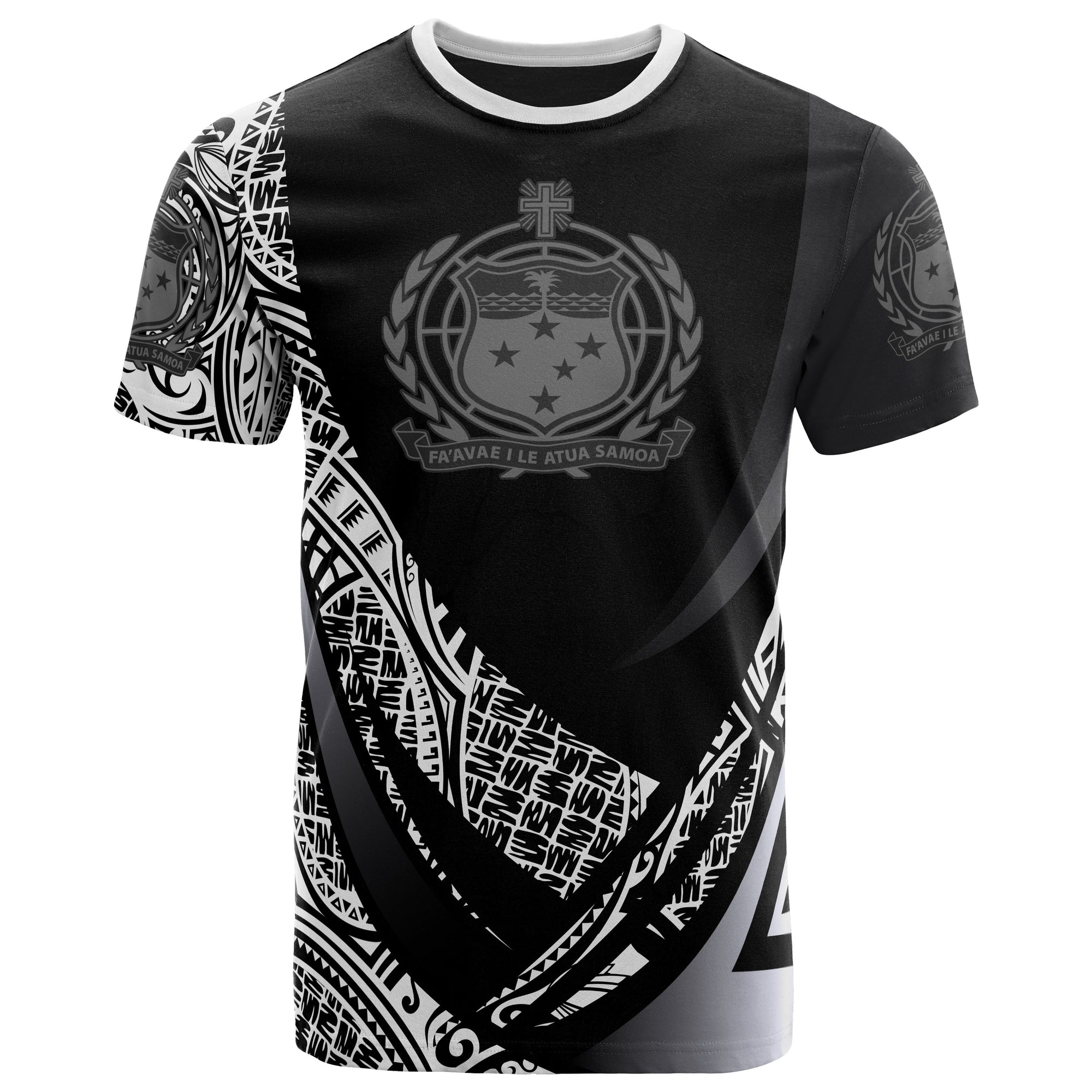 Samoa T Shirt Polynesian Patterns Sport Style Unisex Black - Polynesian Pride