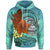 American Samoa Hoodie Tropical Flowers Style Unisex Blue - Polynesian Pride