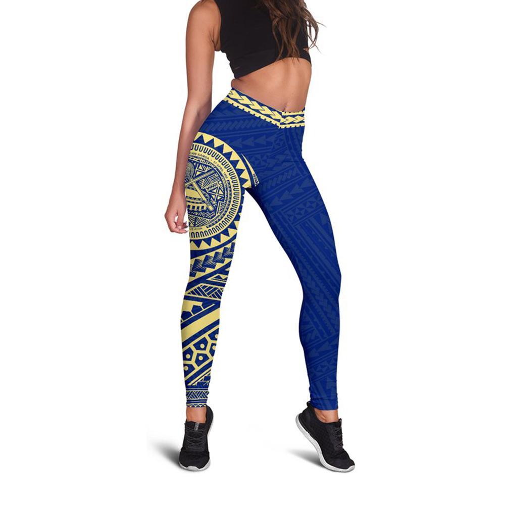 Neo American Samoa Leggings (Blue) A6 - Polynesian Pride