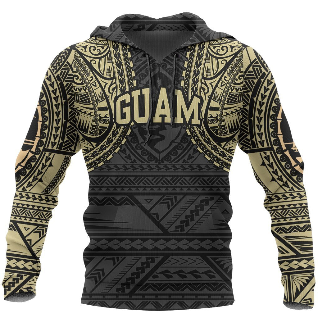 Guam Spirit Pullover Hoodie Guam Polynesian Tattoo Style A6 Unisex Black - Polynesian Pride