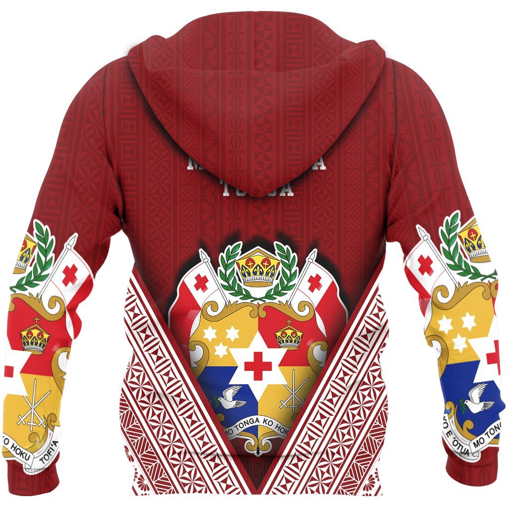 Tonga Dreamer Pullover Hoodie Tonga Flag Coat of Arms A6 - Polynesian Pride