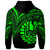 French Polynesia Zip Hoodie Green Color Cross Style - Polynesian Pride