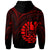 French Polynesia Zip Hoodie Red Color Cross Style - Polynesian Pride