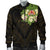 French Polynesia Men's Bomber Jacket - Polynesian Gold Patterns Collection Black - Polynesian Pride