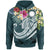 Nauru Polynesian Hoodie Summer Plumeria (Turquoise) Unisex Black - Polynesian Pride