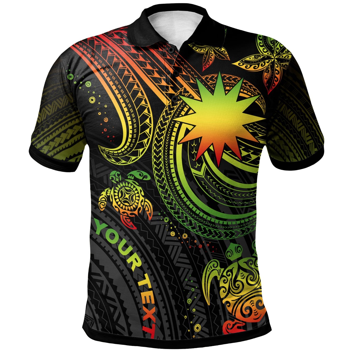 Nauru Custom Polo Shirt Reggae Turtle Unisex Reggae - Polynesian Pride