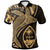 Guam Polo Shirt Humpback Whale and Coat of Arms Gold Unisex Gold - Polynesian Pride