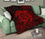 Hawaii Turtle Kanaka Map Hibiscus Poly Premium Quilt - Red - Polynesian Pride