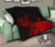 Hawaii Map Plumeria Polynesian Red Premium Quilt - Polynesian Pride