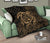 Hawaii Turtle Kanaka Map Hibiscus Poly Premium Quilt - Gold - Polynesian Pride