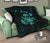 Hawaii Turtle Hibicus Map Premium Quilt - Turquoise - Polynesian Pride