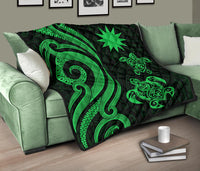 Nauru Premium Quilt - Green Tentacle Turtle - Polynesian Pride