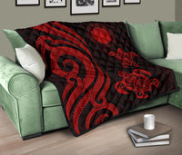 Northern Mariana Premium Quilt - Red Tentacle Turtle - Polynesian Pride