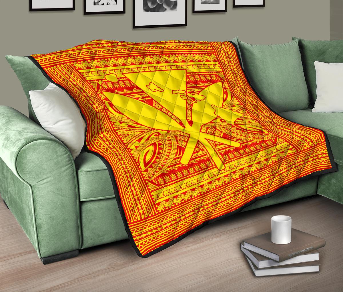 Hawaii Polynesian Kanaka Maoli Premium Quilt - Polynesian Pride