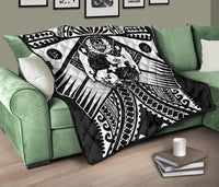 Tonga Polynesian Premium Quilt - Tonga White Seal with Polynesian tattoo - Polynesian Pride