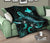 Papua New Guinea Polynesian Premium Quilt - Turtle With Blooming Hibiscus Turquoise Turquoise - Polynesian Pride