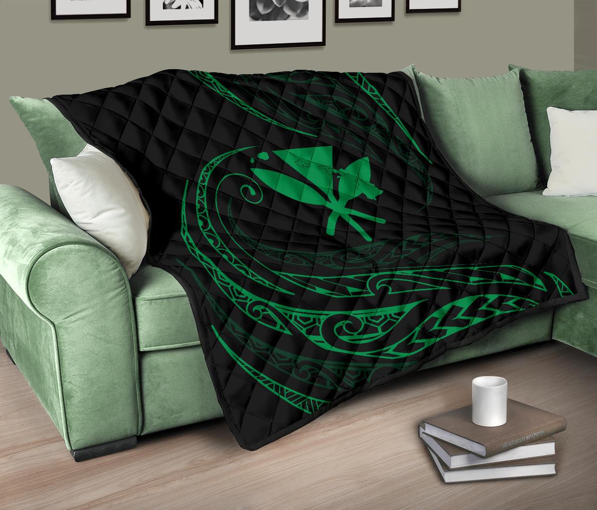 Kanaka Premium Quilt - Green - Frida Style - Polynesian Pride