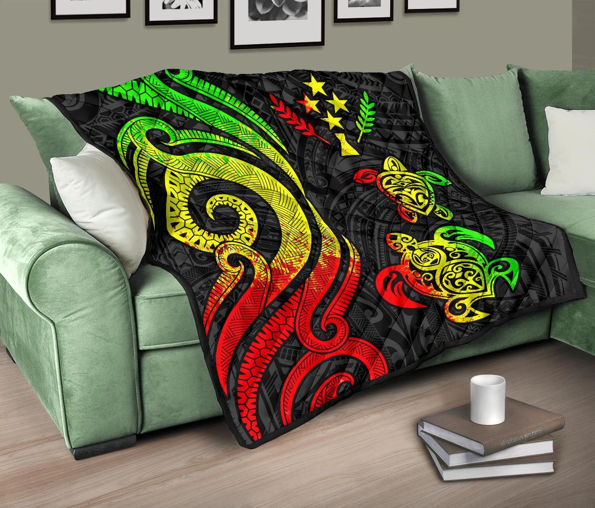 Kosrae Premium Quilt - Reggae Tentacle Turtle - Polynesian Pride