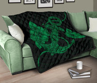Anchor Green Poly Tribal Premium Quilt - Polynesian Pride