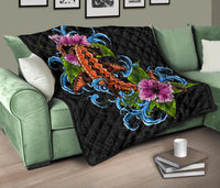 Hawaii Polynesian Premium Quilt - Cephalofoil Tattoo Hibiscus - Polynesian Pride