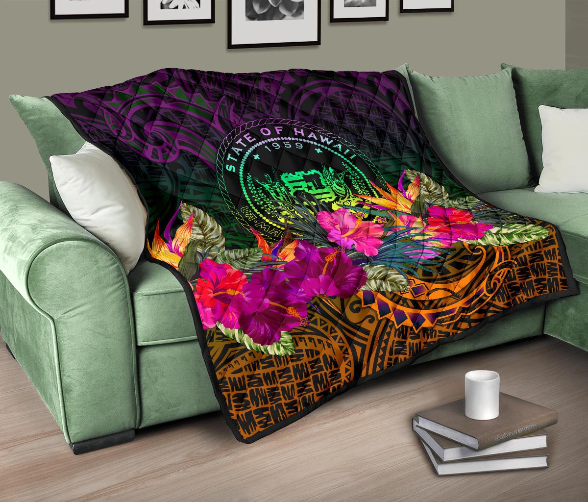 Polynesian Hawaii Premium Quilt - Summer Hibiscus - Polynesian Pride