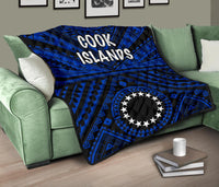 Cook Island Premium Quilt - Seal With Polynesian Tattoo Style ( Blue) - Polynesian Pride