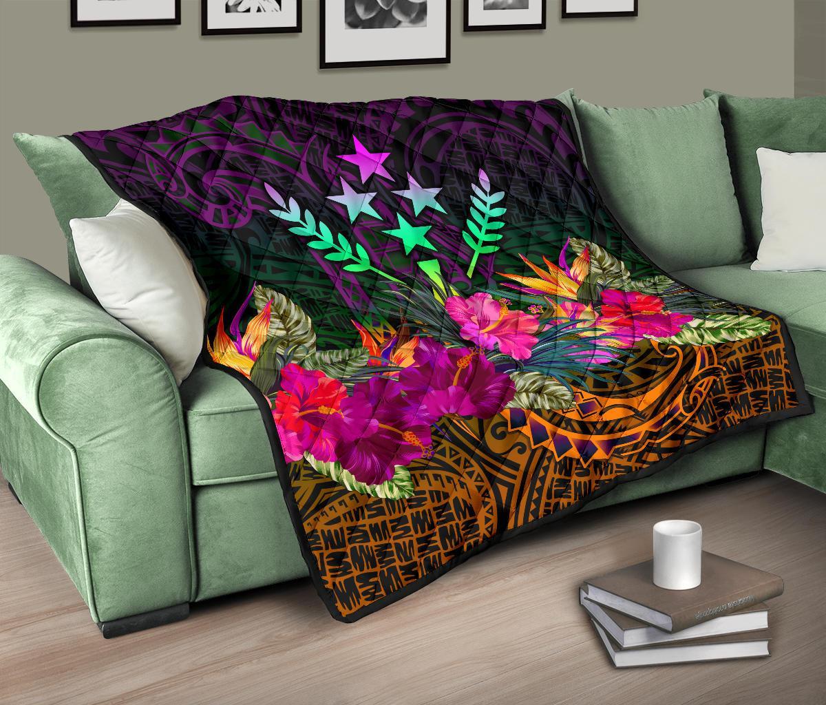 Kosrae Premium Quilt - Summer Hibiscus - Polynesian Pride