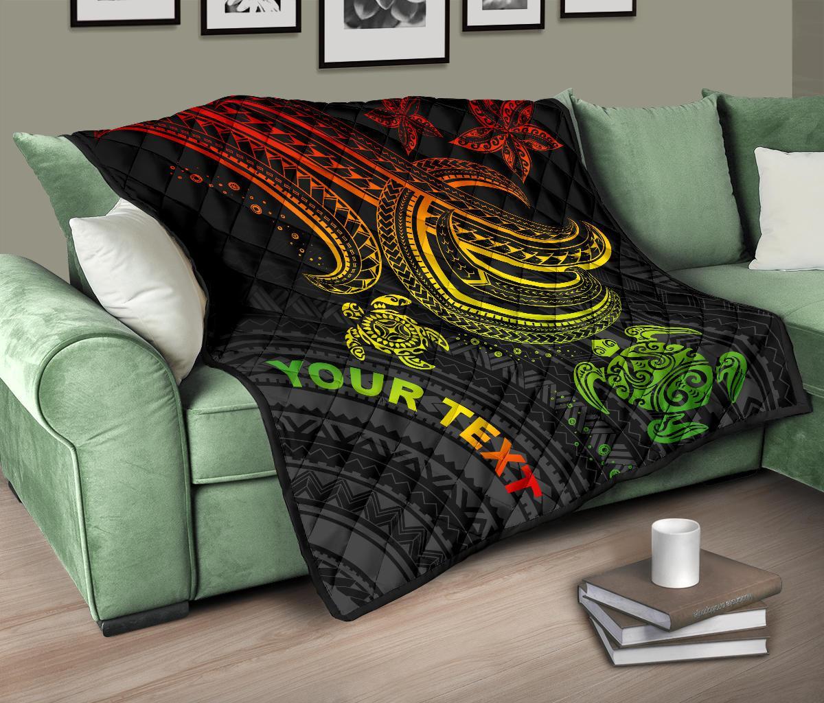 Polynesian Custom Personalised Premium Quilt - Reggae Turtle - Polynesian Pride