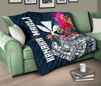 Hawaii Premium Quilt - Polynesian Hibiscus with Summer Vibes - Polynesian Pride