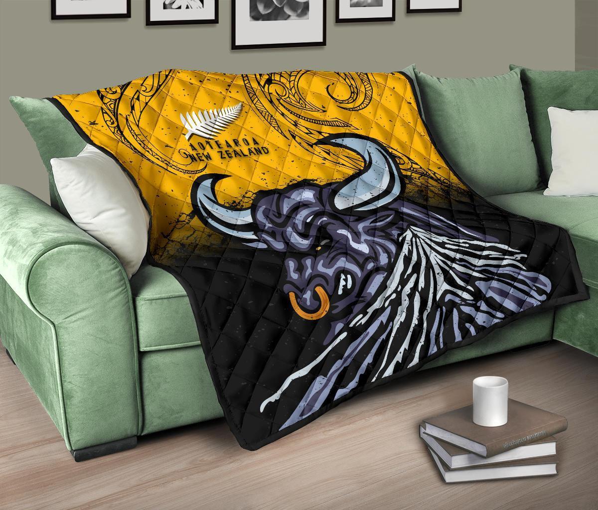 New Zealand Maori Premium Quilt Taranaki Bull - Polynesian Pride
