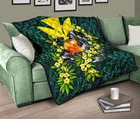 Polynesian Hawaii Premium Quilt - Ti Leaf Lei Turtle - Polynesian Pride