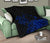 Hawaii Map Plumeria Polynesian Blue Premium Quilt - Polynesian Pride