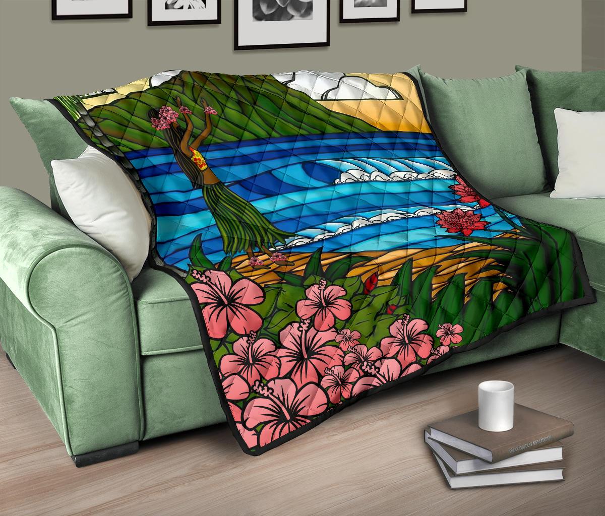 Hula Girl Premium Quilt - Polynesian Pride