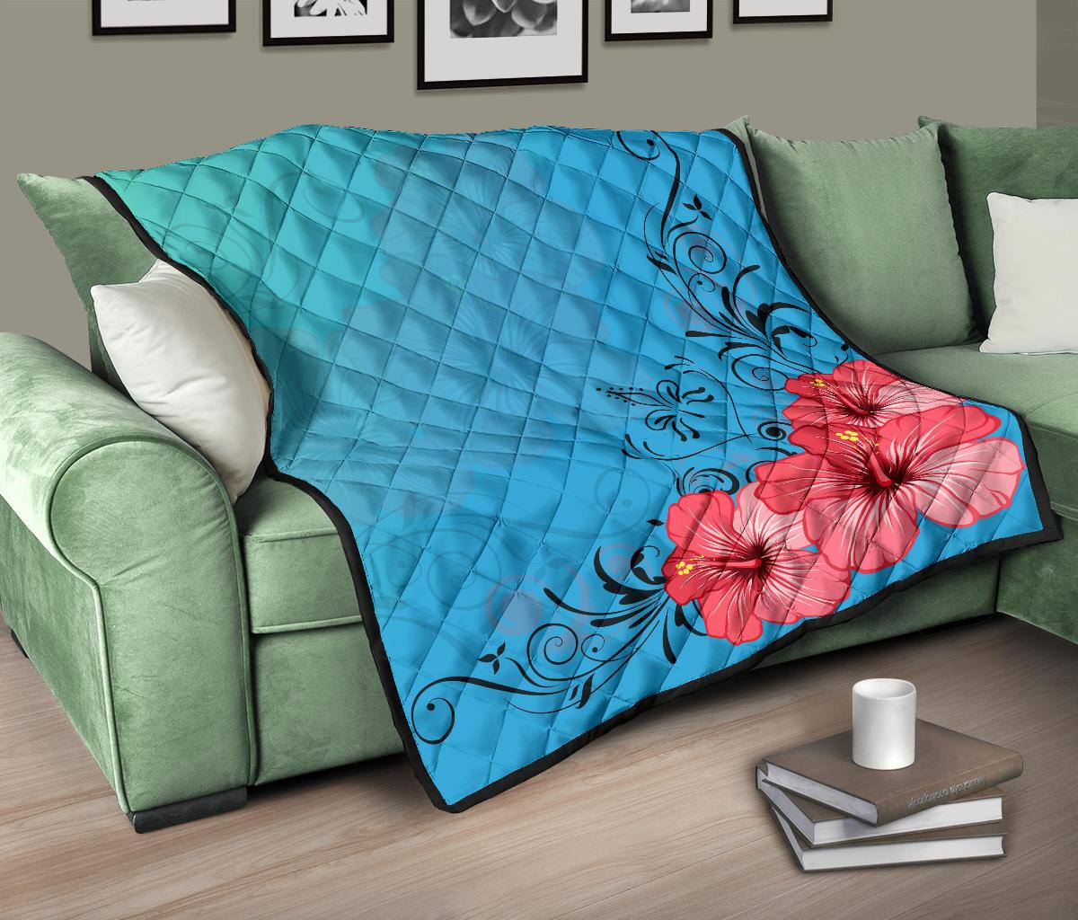 Hibiscus Flower Premium Quilt - Polynesian Pride