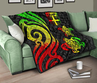 Fiji Polynesian Premium Quilt - Reggae Tentacle Turtle - Polynesian Pride