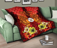 Niue Personalised Premium Quilt - Tribal Tuna Fish - Polynesian Pride