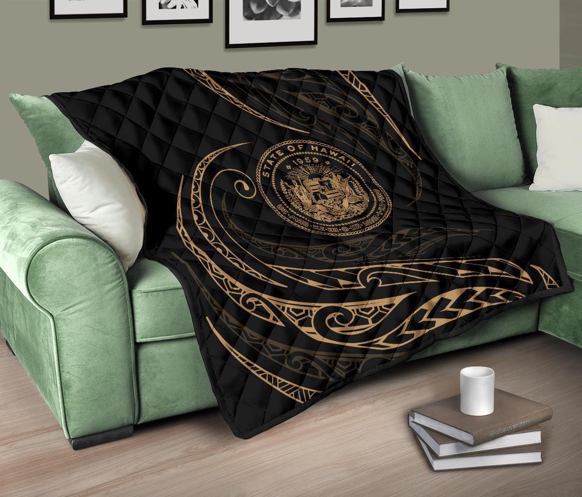 Hawaii Premium Quilt - Gold - Frida Style - Polynesian Pride