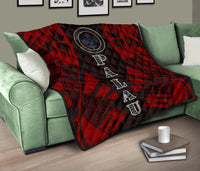 Palau Premium Quilt - Palau Seal Polynesian Red Tattoo - Polynesian Pride