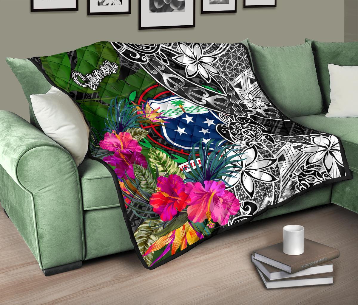 Samoa Premium Quilt - Turtle Plumeria Banana Leaf - Polynesian Pride
