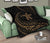 Hawaii Turtle Hibicus Premium Quilt - Frida Style - Gold - Polynesian Pride