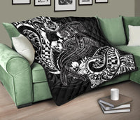 Tonga Premium Quilt - White Shark Polynesian Tattoo - Polynesian Pride