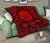 Hawaii Premium Quilt - Hawaii Map Honu Hibiscus Red Polynesian Premium Quilt - Polynesian Pride