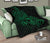 Hawaii Map Turtle Hibiscus Divise Green Polynesian Premium Quilt - Polynesian Pride