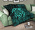 Hawaii Turtle Kanaka Map Hibiscus Poly Premium Quilt - Turquoise - Polynesian Pride